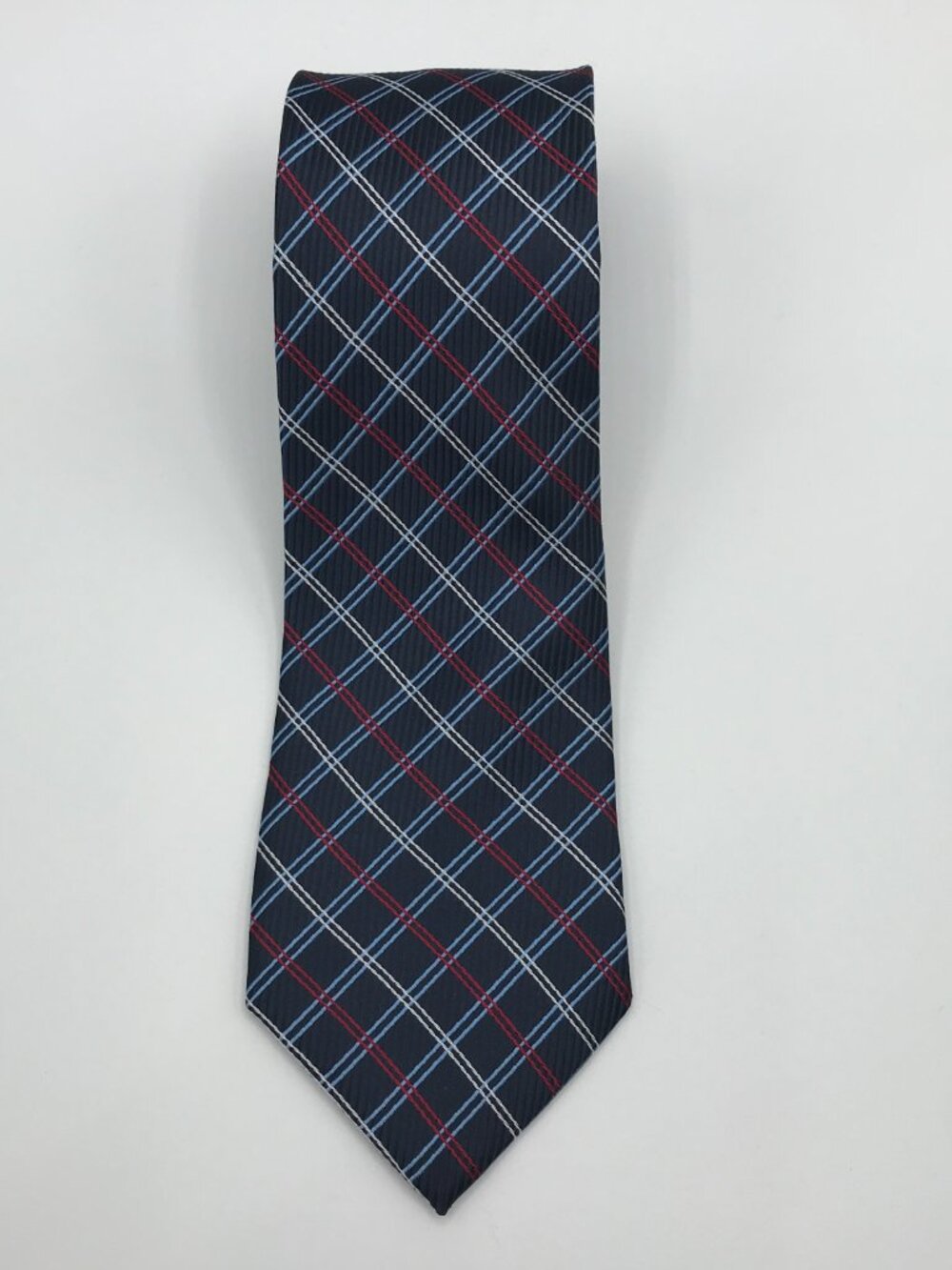 Stafford Men's 100% Polyester Blue Red White 3.5" X 60" Tie